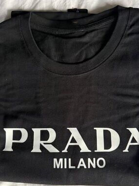 Men's Black Designer Graphic T-shirt - Short Sleeve Cotton Top